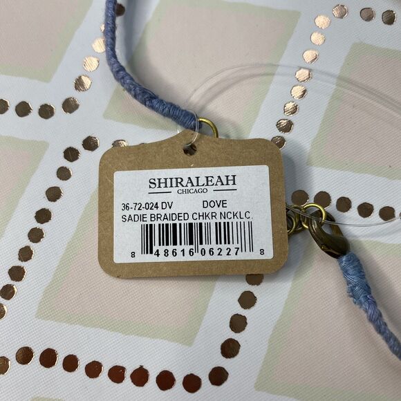 SHIRALEAH New Blue Sadie Braided Choker Necklace Gold Geometric Retro - Picture 4 of 5